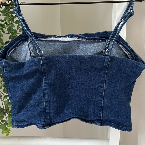 Belle Vere Dark Denim Blue Crop Stop Women’s Small Adjustable Straps Dark Wash - Picture 5 of 11